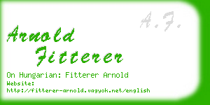 arnold fitterer business card